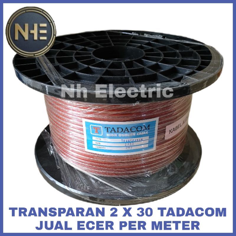 Kabel Listrik Transparan 2x30 Tadacom - Kabel Trans Audio Serabut 2x30 (Harga Per Meter) Tadacom