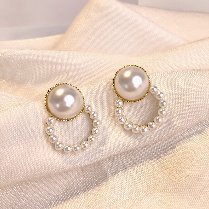 [ Women Pearl Circle Hoop Earrings Round Beads Earrings ] [  Girls Statement Drop Earrings  ]