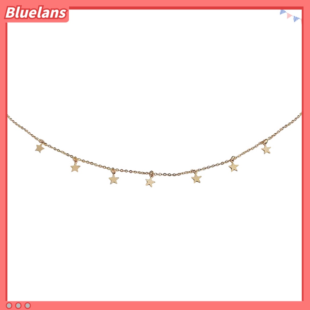 Kalung Choker Rantai Klavikula Dengan Liontin Bintang Bahan Alloy Untuk Wanita