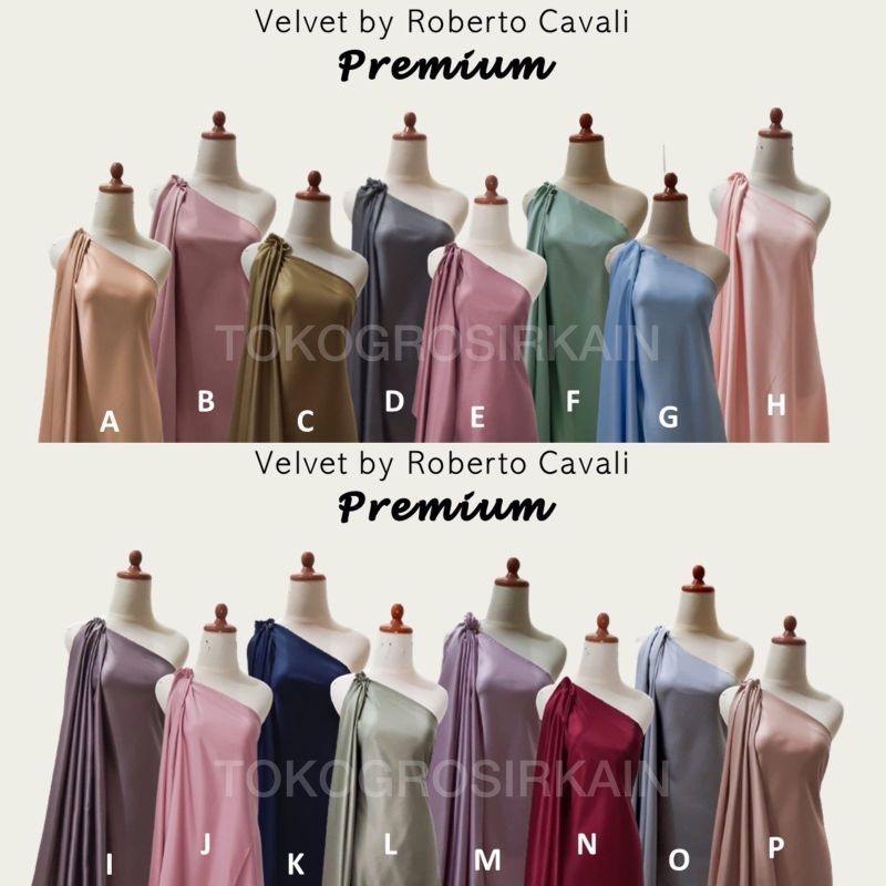 1/2 meter Kain Satin Silk Velvet Maxmara Velvet Premium by Roberto Cavali Bahan dress, Daleman, Hija