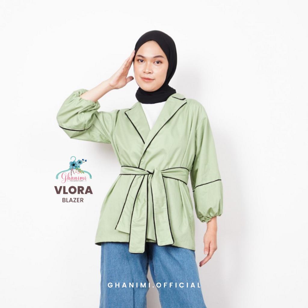 Ghanimi - Vlora Blazer / Jas Wanita Katun Polos / Blazer Kerja / Jas Kerja / Blazer Polos / Blazer Casual Formal / Blazer Timeless / Blazer unik / Blazer Simple / Blazer Tali