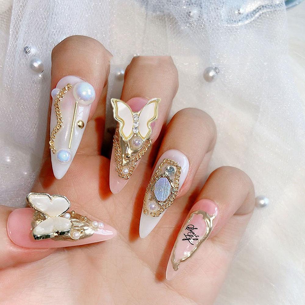 Agustina DIY Dekorasi Nail Art Zirkon Manicure Aksesoris Indah Flash Aurora Kupu-Kupu