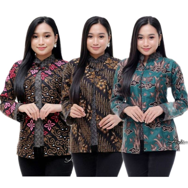 BAJU BATIK WANITA MODERN MONALISA GENES M,L,XL asli PEKALONGAN