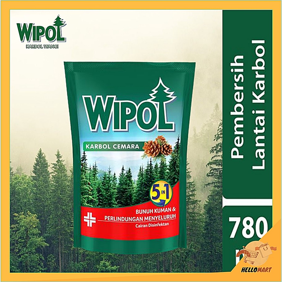 ORIGINAL Wipol Karbol Pembersih Lantai REFILL 750ml / Karbol Lantai Cemara / HELLOMARTID