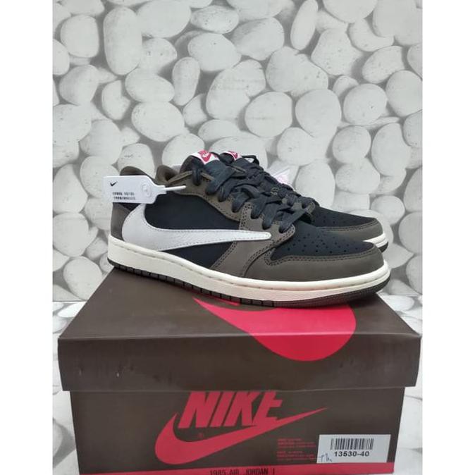 Pengiriman Cepat Nike Air Jordan 1 Retro Low OG SP Travis Scott - Black Dark - 40 PROMO