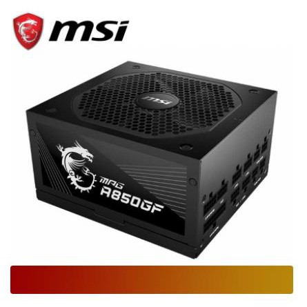 Power supply gaming msi mpg 850 watt 80+ 80 plus gold 140mm fan full modular a850gf - Psu 850w a850-gf