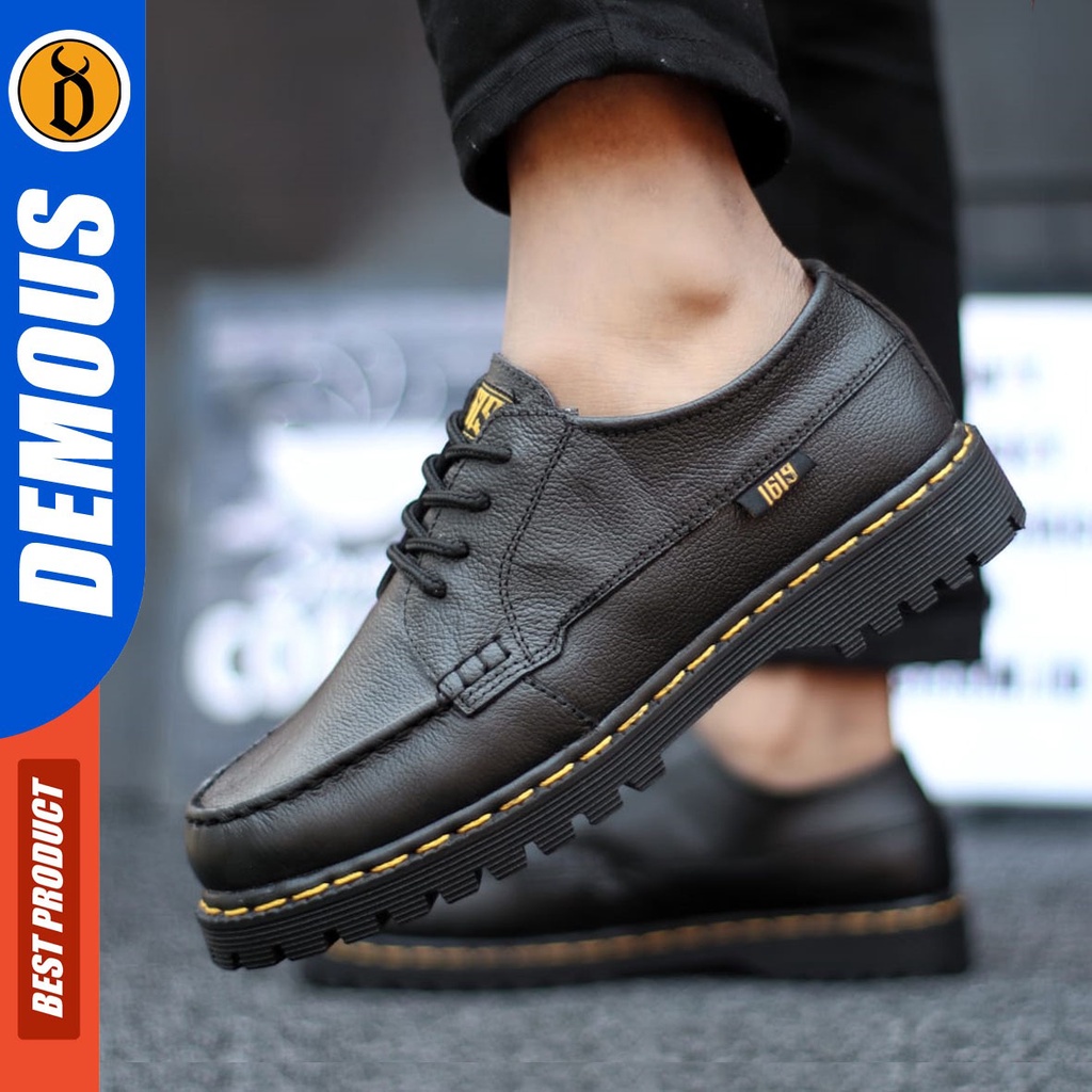 DEMOUS Kilua - Sepatu Formal Pantofel Zapato Kulit Asli Docmart Low Boots Kerja Pria