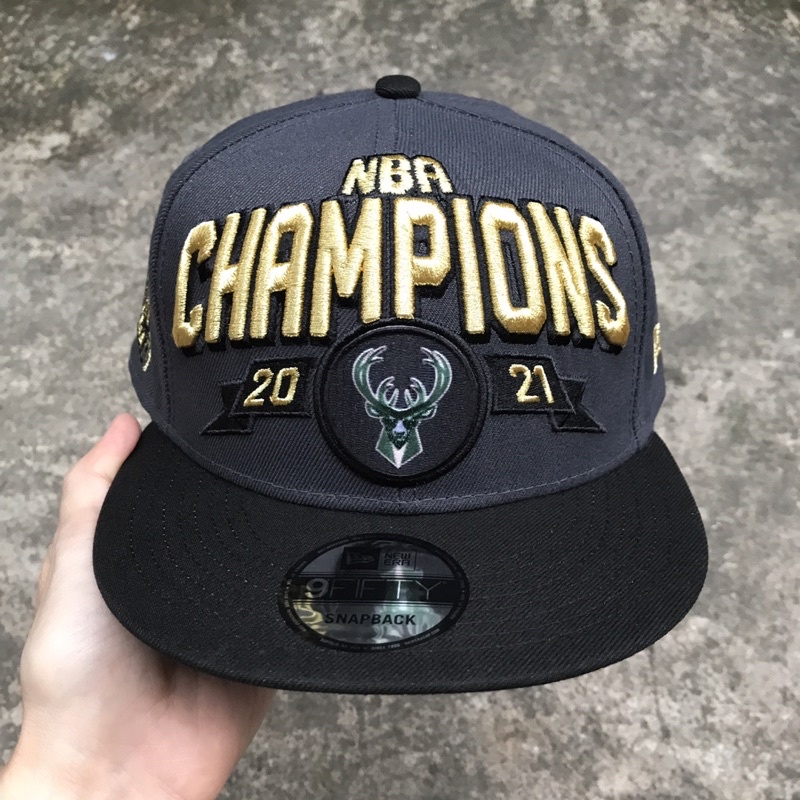 Topi New Era 9Fifty NBA Milwaukee Bucks Champions 2021 Snapback ORIGINAL