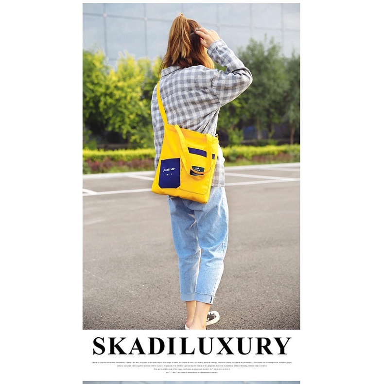 Twenty Bag - Tas Tote Bag Wanita Resleting Terbaru 2022 Aesthetic Kekinian Motif Carakter LIVING POP Korea Style Multifungsi