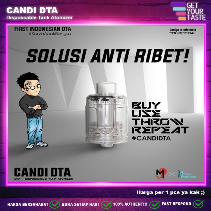 Candi DTA Dispossable Tank Atomizer by Rhomedal x R-Vape x My Juice