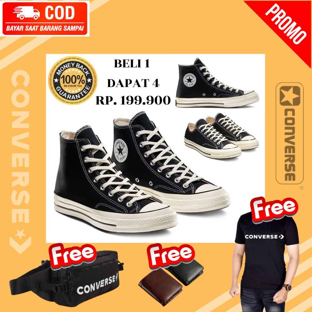 PROMO COD!!PAKET GANTENG BELI 1 DAPAT 4 BELI SEPATU DAPAT KAOS.WAISBAG.DAN DOMPET KEREN