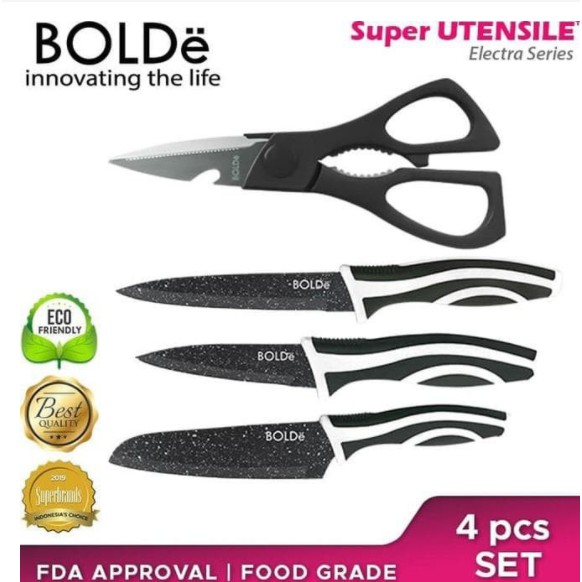 Pisau Set / Knife Set dan Gunting Bolde Super Utensile Electra Series