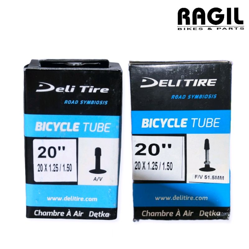 BAN DALAM SEPEDA 20 x 1.25 1.35 1.38 1.50 DELI TIRE DOP MOTOR AMERICAN VALVE AV DAN PRESTA FV 51MM 2
