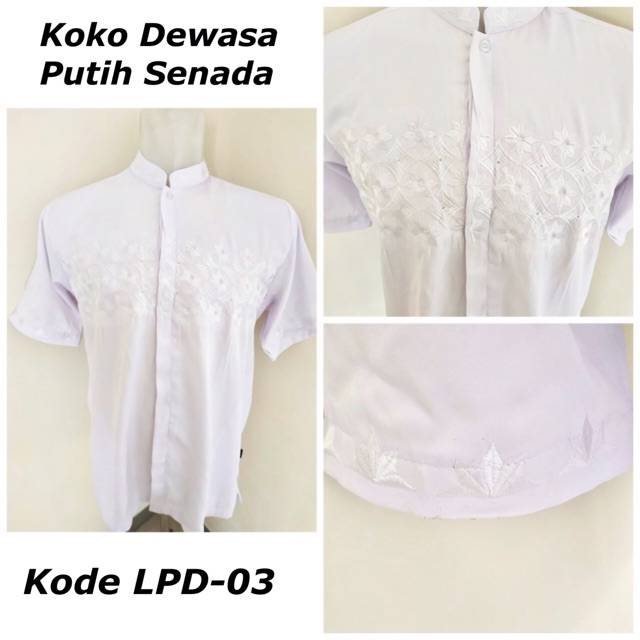 BAJU KOKO KATUN DEWASA IMTAQ EXCLUSIVE PUTIH SENADA LENGAN PENDEK