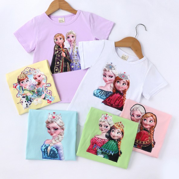 Baju LED Anak Cewe Baju Lampu Menyala Perempuan Frozen Impor