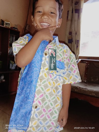 Seragam Batik Anak Kemeja Batik Hem Anak Pria  Motif Kawung