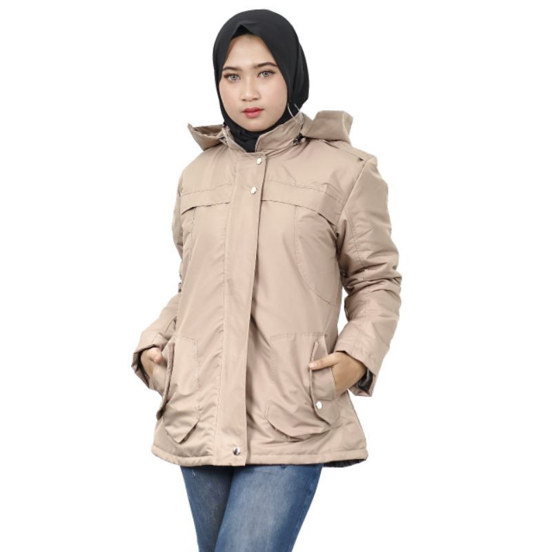 Jaket parasut wanita Korea Waterproof olahraga running