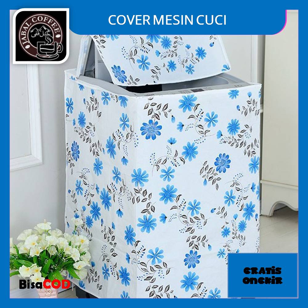 Sarung Cover Mesin Cuci Satu Tabung Atas Bunga/ Cover Mesin Cuci /Penutup Mesin Cuci Bahan Spoundbon Kode 050