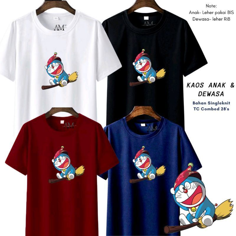 Kaos Doraemon Baju Doraemon Atasan kaos Anak Cowok/Cewek/remaja