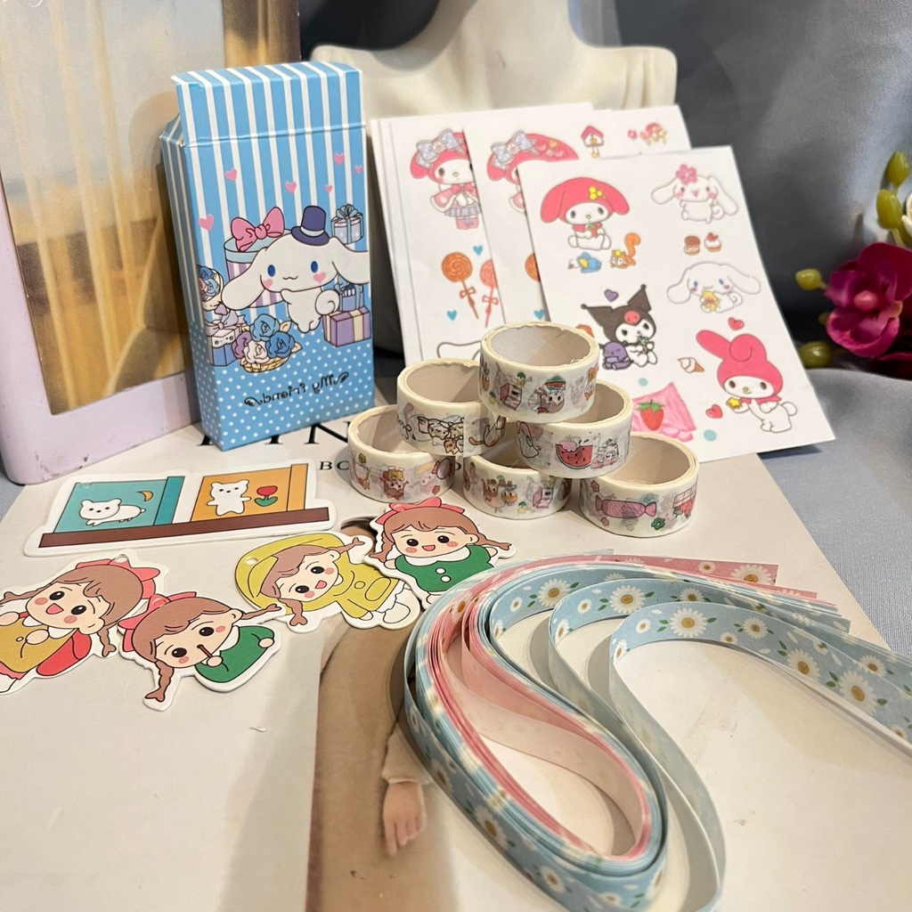 PAKET JURNAL 7 IN 1 MELODY CINNAMOROLL FREE BOX SUPER CUTE TERLENGKAP PAKET JOURNALING KARAKTER PEREMPUAN IMUT KOMPLIT SOUVENIR UNIK BISA GROSIR DAN COD