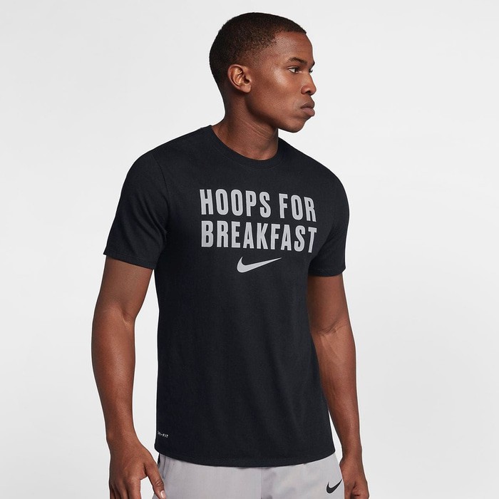 Kaos Tshirt Baju Combed 30S Distro Hoops For Breakfast Nike NBA Basket