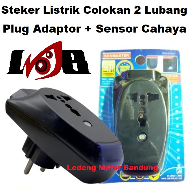 Steker Listrik Colokan 2 Lubang Stop Kontak Adaptor Sensor Cahaya 04B