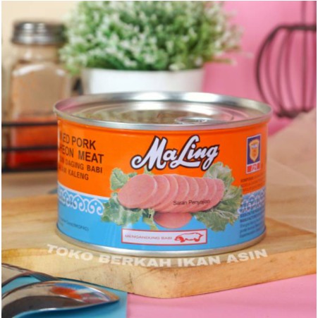 

ready stock!!Ma Ling Luncheon Pork 397 gr TTS Canned / Daging Ham Babi