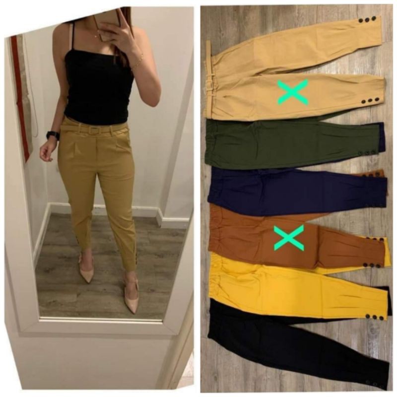 Ready jogger A&K fashion murah import bkk bangkok celana wanita bahan katun stretch style korea