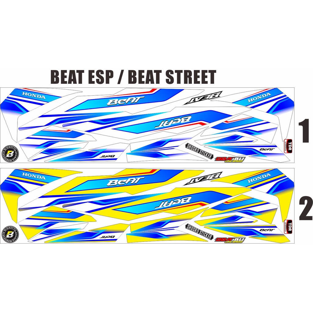 NEW DEDAL STIKER STRIPING VARIASI MOTOR HONDA BEAT ESP/BEAT STRET DUA VARIASI MOTIF SIMPLE BARU NEW 