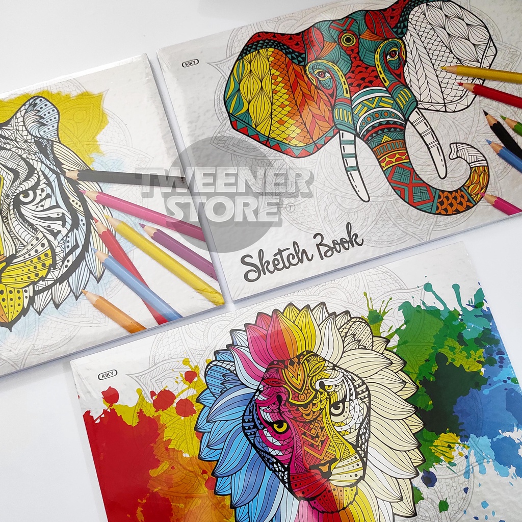 

KIKY Sketch Book A3 isi 50 Sheets/lembar 190gsm | COVER RANDOM | Buku Sketsa Gambar Sketchbook