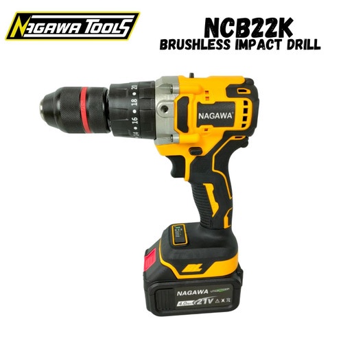 Brushless hammer drill 13mm mesin bor bateri set NAGAWA NCB22K