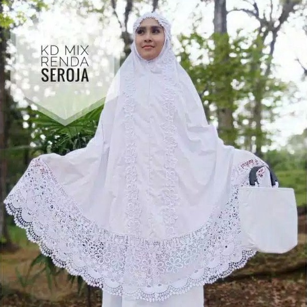 Mukena Bordir Renda Mewah Dewasa Dari Tasikmalaya Warna Putih Cantik Bahannya Dari Katun Original Asli