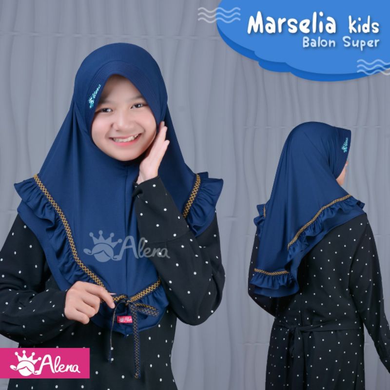 Hijab Anak Tanggung 'Marselia Kids' ORI ALENA | Jilbab/Kerudung Jersey 5-10 tahun