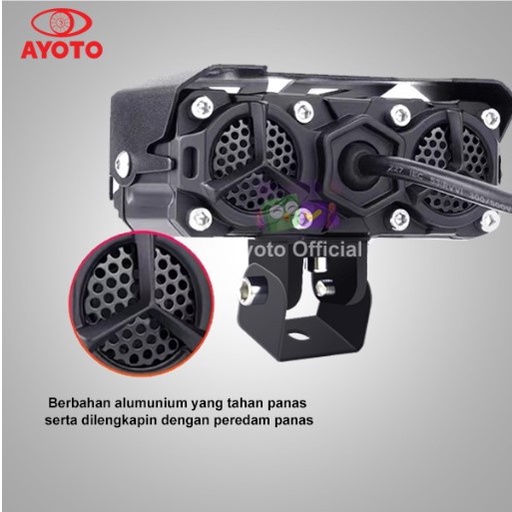 Lampu Tembak Lampu Sorot Motor Mobil Ayoto F05 3 Mata Original