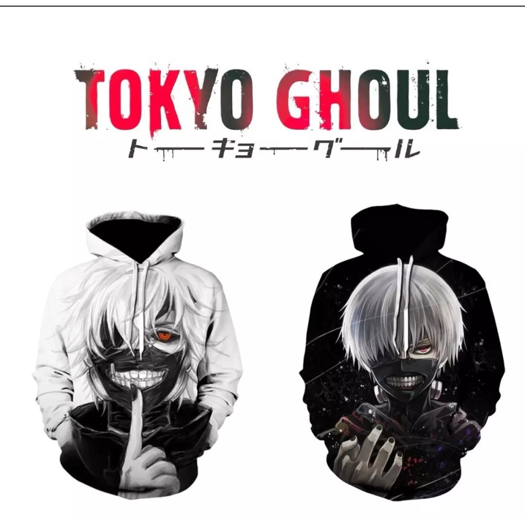 Sweater hoodie anak cowok kaneki / Sweater Hoodie Anime Jepang Anak Usia 6-11 Tahun Dan Dewasa / Jaket Anime Kaneki Tokyo Ghoul / Jaket hoodie anime tokyo ghoul kaneki anak cod