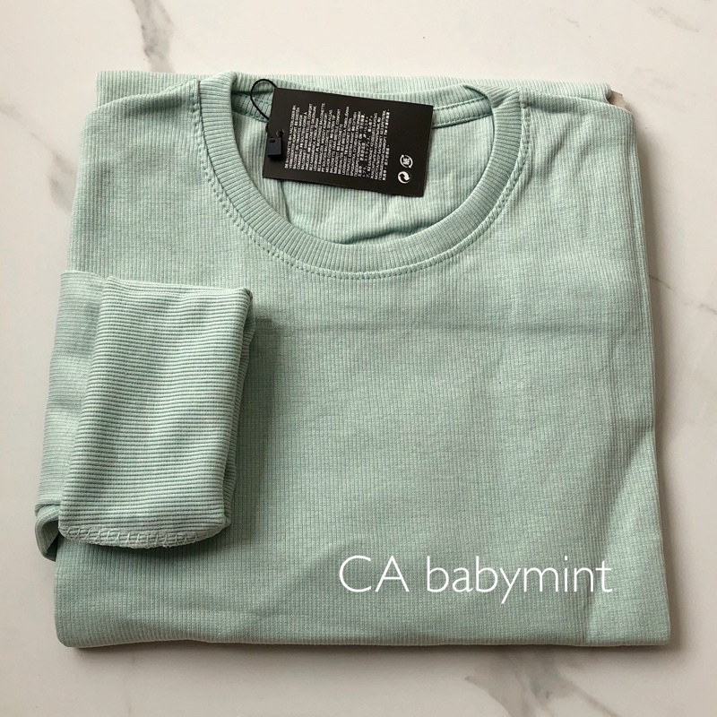 longsleeve rib basic sweater premium baju lengan panjang KALLYOUTFIT-CA BABYMINT