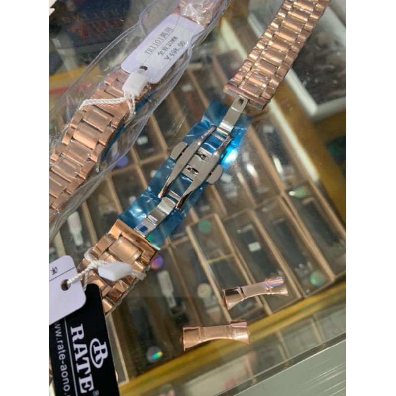 Strap Tali Jam Tangan rante rantai Original Stenlis teel ROSE GOLD buckle clik