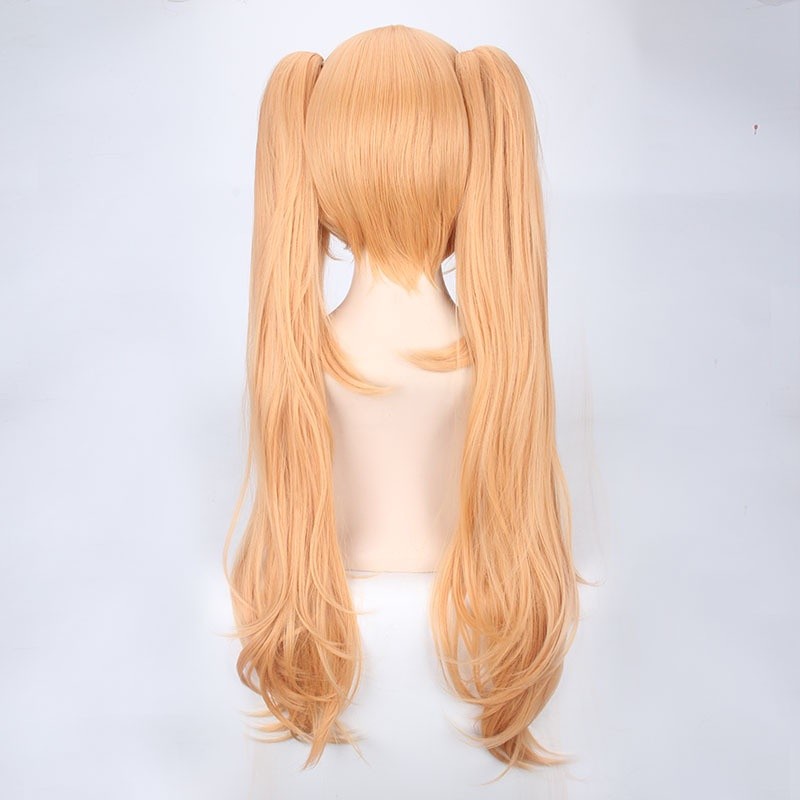 LOL-123 wig clip on rambut palsu cosplay blonde naruto twintail