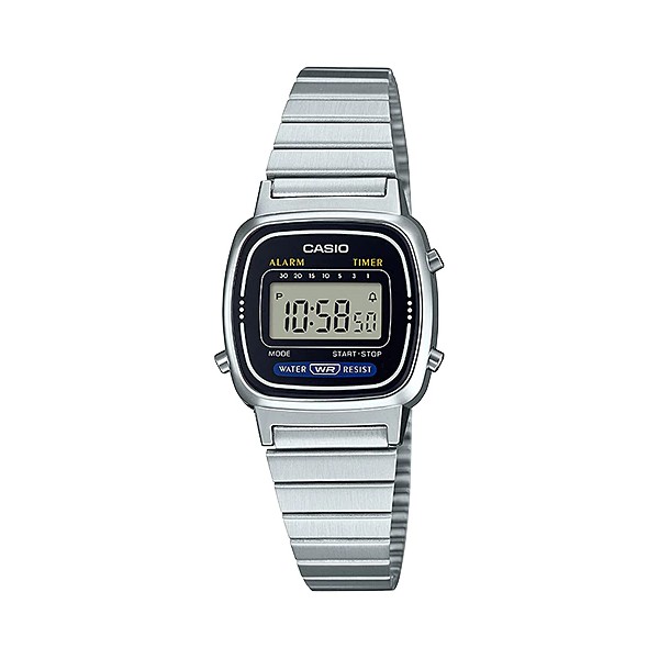 Casio General LA670WA-1DF / LA-670WA-1DF Jam Tangan Wanita Tangan Wanita Casio General Digital Dial Stainless Steel Strap