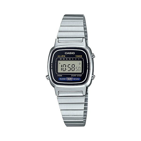 Casio Original LA670WA-1DF / LA-670WA-1DF Jam Tangan Wanita Tangan Wanita Casio General Digital Dial Stainless Steel Strap