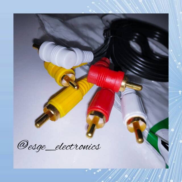 ORIGINAL ORENCHI KABEL TV DVD AUDIO VIDEO AV BENGKOK JACK LETTER L 1,5 METER 3 PIN MURAH KABEL JACK