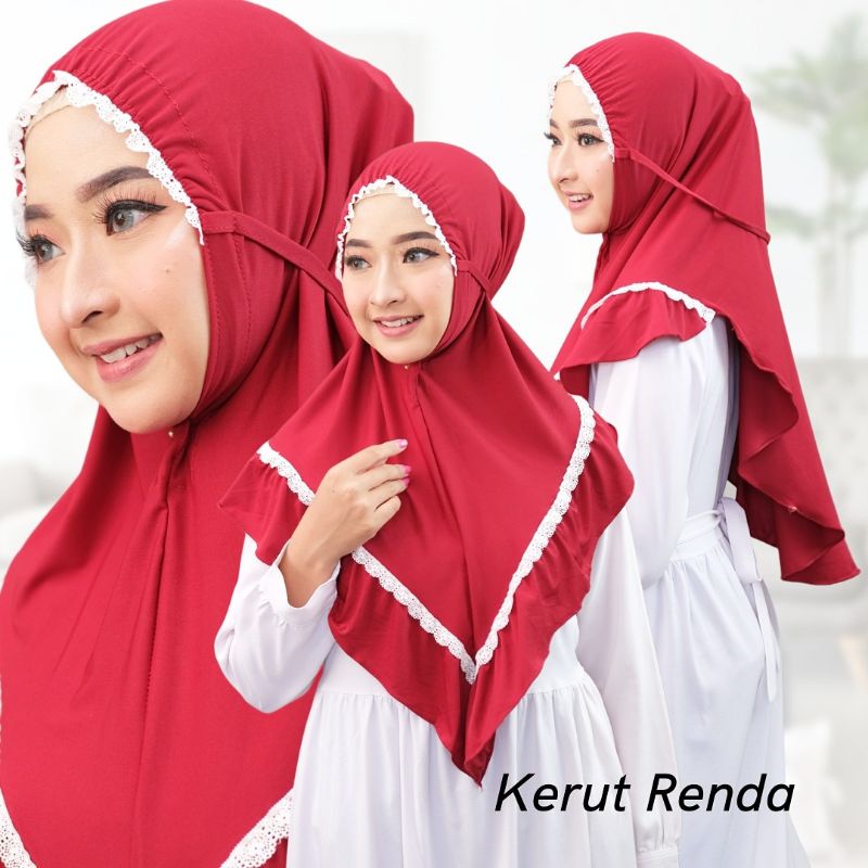 PAKET USAHA GROSIR JILBAB KERUDUNG BERGO INSTAN KERUT MUKA LAURA