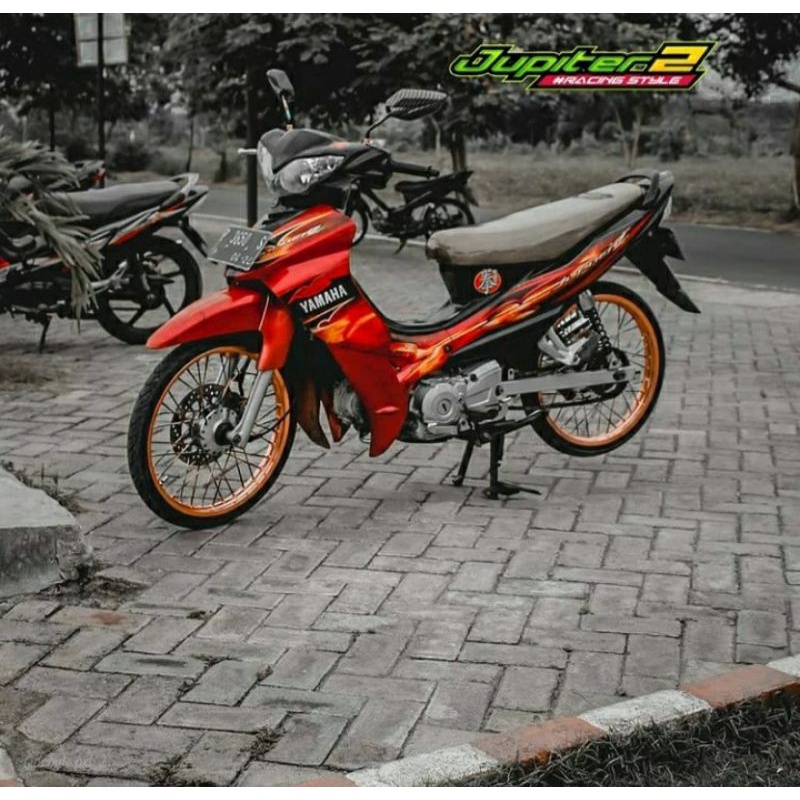 Striping lis sticker satandar ori Yamaha Jupiter z 2008 Merah hitam Striping jupiter z 2008
