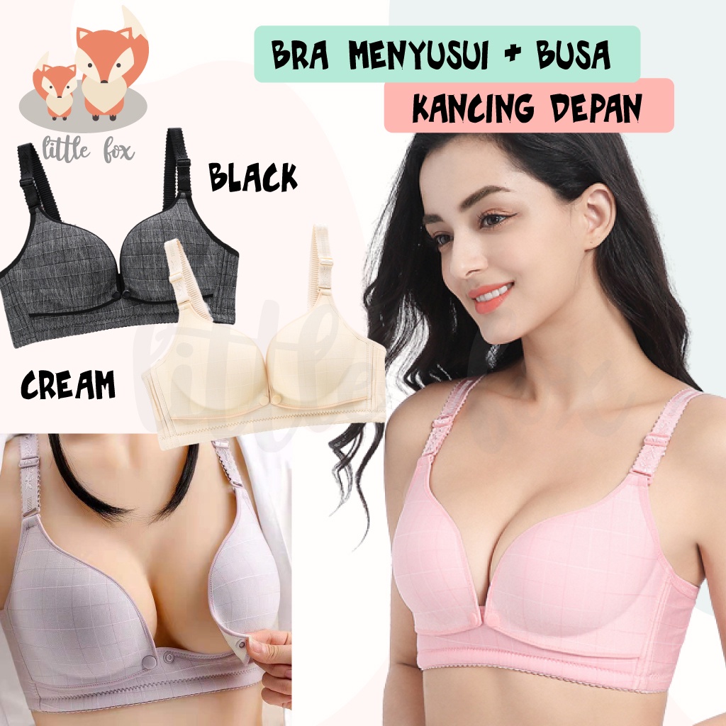 Bra Menyusui Kancing Depan Tanpa Kawat Seamless Pakaian Dalam Wanita Ibu Hamil Nursing Bra / Maternity Bra Busa BH Busui