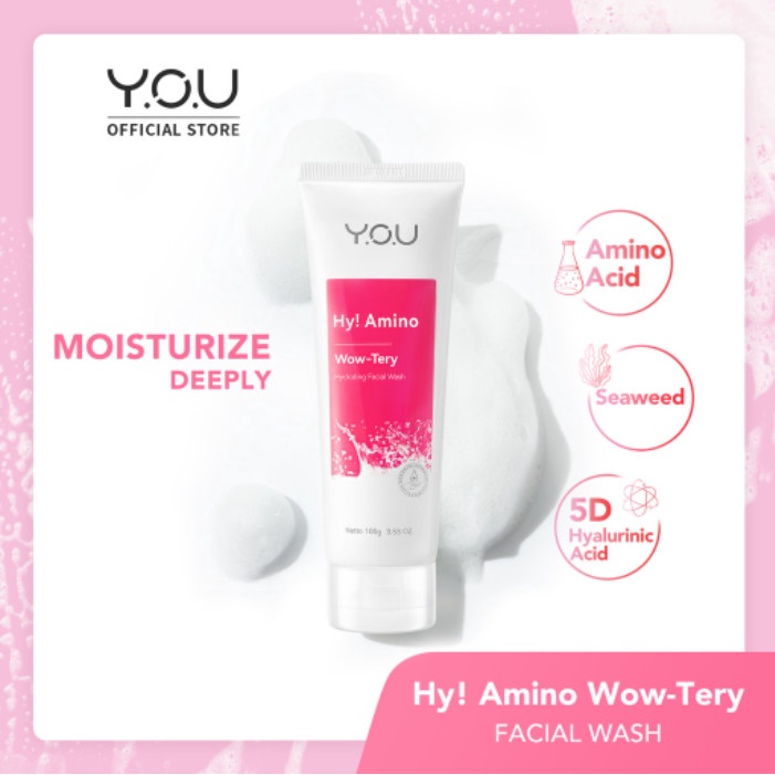 YOU Hy! Amino Wow-Tery Hydrating Facial Wash Sabun Cuci Muka Pembersih Wajah