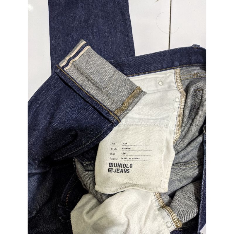UNIQLO SELVEDGE DENIM - DEEP BLUE INDIGO size 30-31  | Celana Denim Second Selvedge Uniqlo | Selvedg