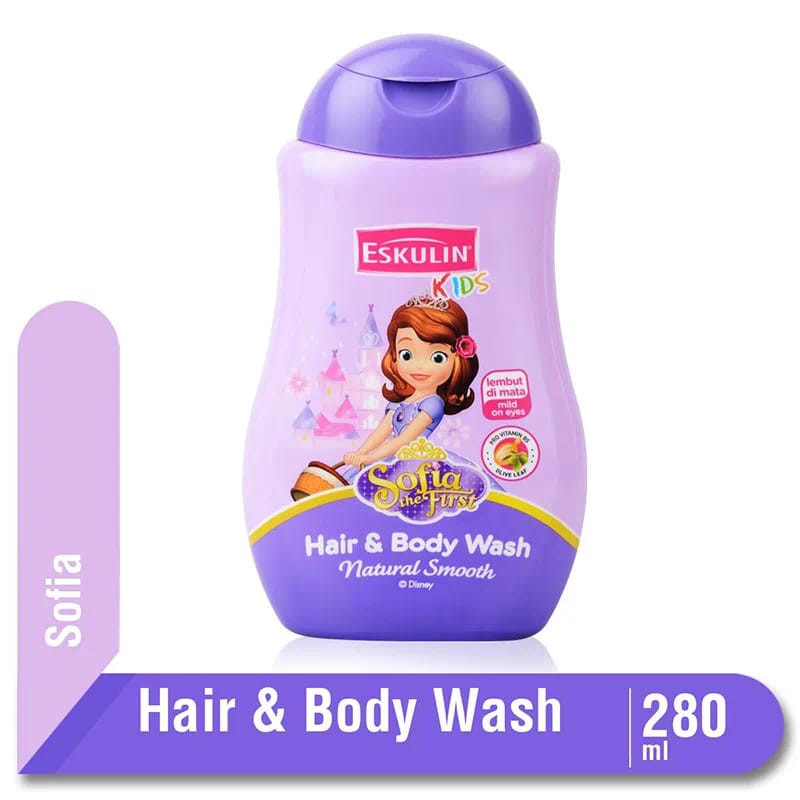 Eskulin Kids Hair and Body Wash Clean and Smooth 280ml - Sofia / Sabun dan shampoo anak