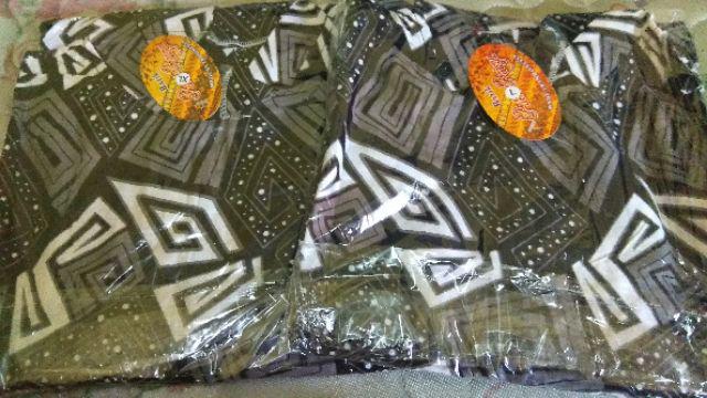 Tunic Batik Cantik Modern Tunik Serut Mozaik Mono Monokrom Monochrome Seragam Kantor Kerja