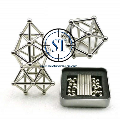 36 Pcs Magnetic Sticks + 27 Pcs Steel Balls Toy Building Buckyballs Puzzle