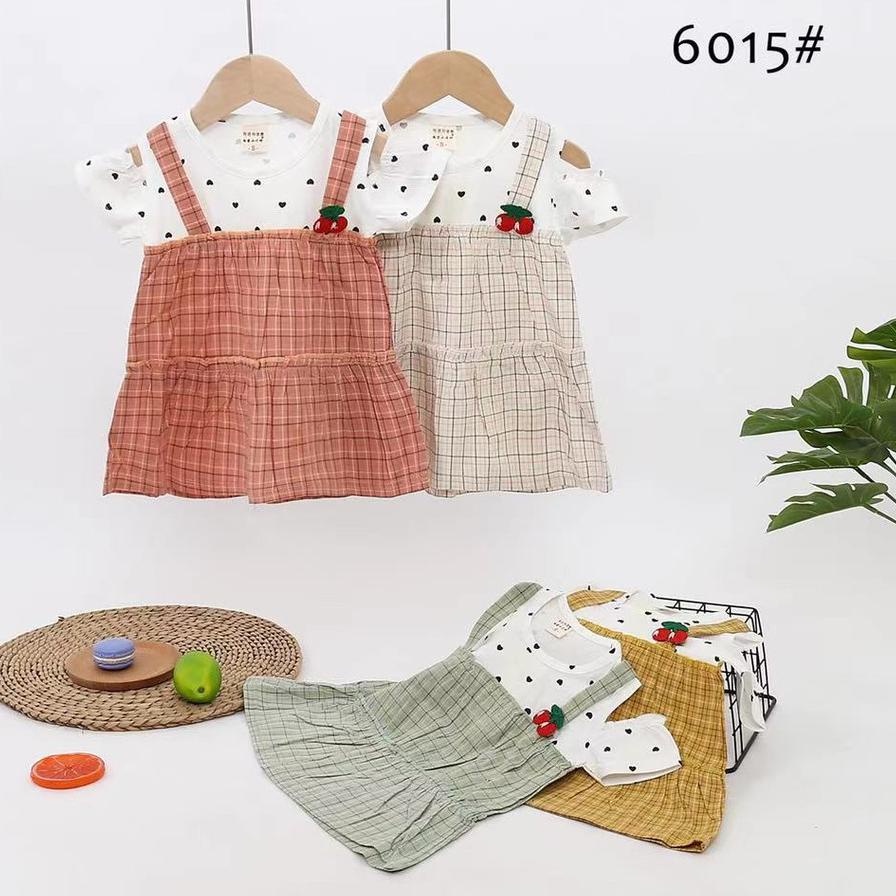 Mini Dress Rainbow Import Bayi Umur 6-1th Wayne Kids Dress Anak Perempuan Import Premium Lengan Panj